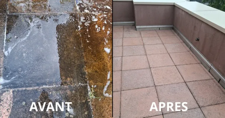 Nettoyage de terrasse : avant-après avec OX'HYGIENE, Toulouse, OX'HYGIENE